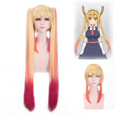 Kobayashi-chi no maid dragon Tohru Toru red gold mix cosplay wig
