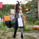 Halloween children clown costume Circus black and white poker performance costume witch
