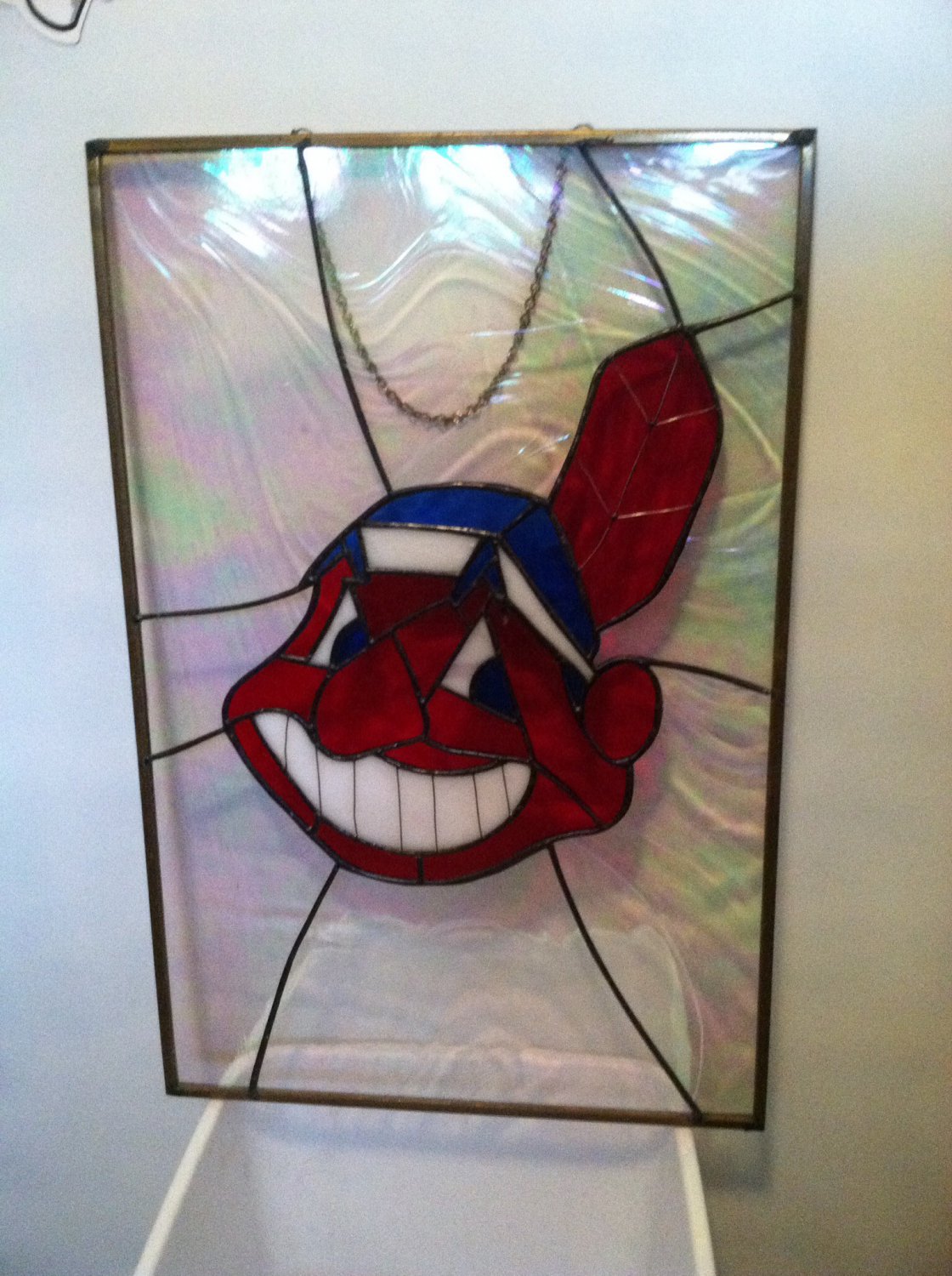 Stained Glass Cleveland Indians Panel
