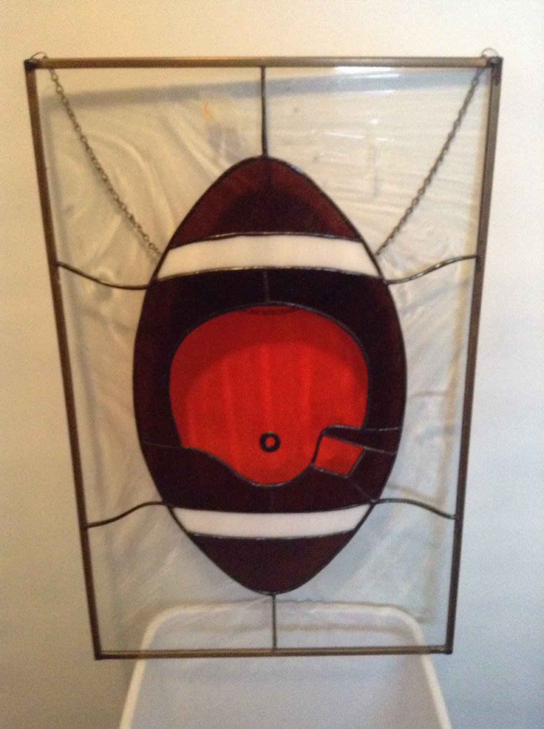 Stained Glass Cleveland Browns Panel
