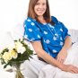 White Daisies Hospital Gown With Blue Background