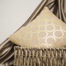 Gold Rings Burlap Accent Pillow