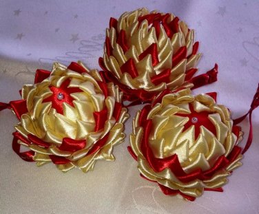 Christmas ribbon balls handmade