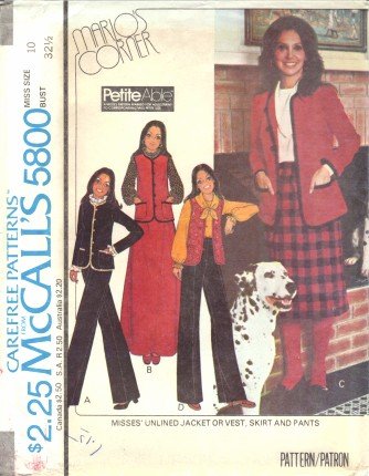MARLOS CORNER Misses Jacket Vest Skirt Pants UNCUT McCall's 5800 Sewing Pattern Size 10