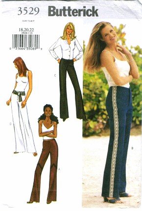 Butterick 3529 Misses Flared Leg Pants Size 18 - 22
