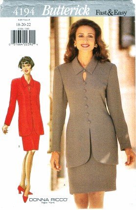 Butterick 4194 Sewing Pattern Donna Ricco Misses Top & Skirt Size 18 - 22