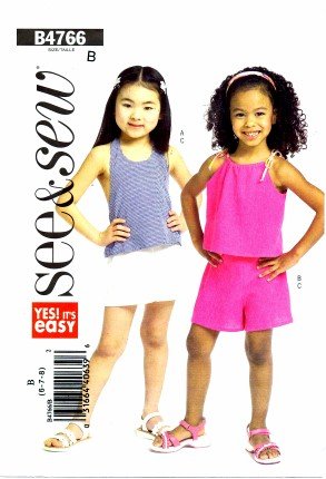 See & Sew 4766 Sewing Pattern Girls Halter Top & Shorts Size 6 - 8