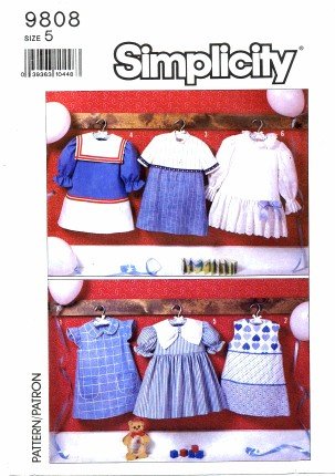 Simplicity 9808 Sewing Pattern Girls Six Styles of Dresses Sailor Size 5