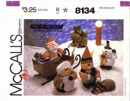 McCall's 8134 Crafts Sewing Pattern Hugachums Christmas Package