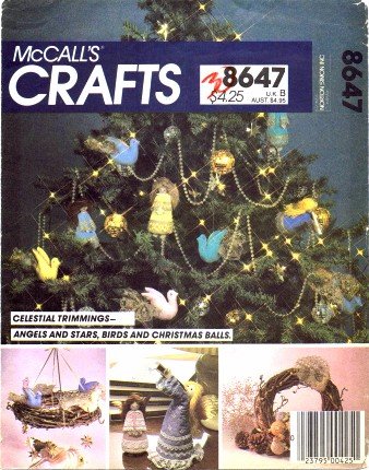 McCall's 8647 Crafts Sewing Pattern Tree Top Centerpiece Angel Ornaments Decorations