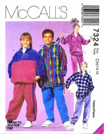 McCall's 7324 Sewing Pattern Boys & Girls Tops & Pull-On Pants Size 7 - 10