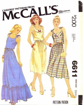 McCall's 6611 Sewing Pattern Misses Yoked Pullover Sundress Size 10 - 12 - Bust 32 1/2 - 34