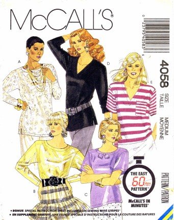 McCall's 4058 Sewing Pattern Misses Pullover Top Size 14 - 16 - Bust 36 - 38