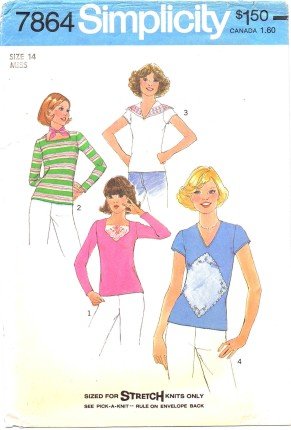Simplicity 7864 Sewing Pattern Misses Pullover Tops Size 14 - Bust 36