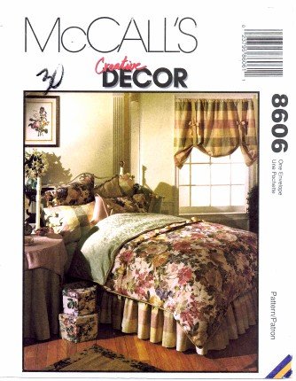 McCall's 8606 Home Decor Sewing Pattern Bedroom Essentials Shams Comforter Curtains