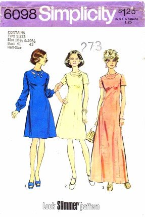 Simplicity 6098 Sewing Pattern Misses Look Slimmer Princess Dress Evening Bust 41 - 43