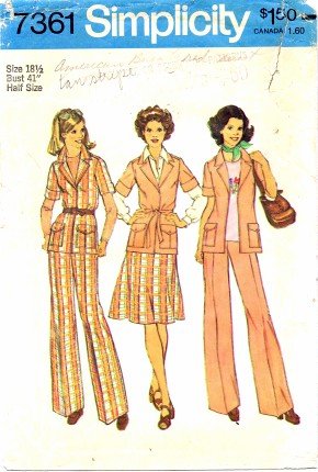 Simplicity 7361 Sewing Pattern Misses Front-Wrap Jacket Skirt Pants Size 18 1/2 - Bust 41