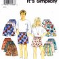 Simplicity 9052 Sewing Pattern Boys & Girls Shorts Size 7 - 14