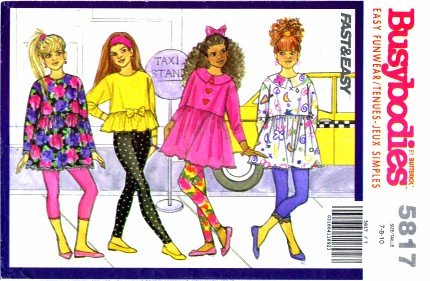 Butterick 5817 Sewing Pattern Girls Top & Leggings Size 7 - 10