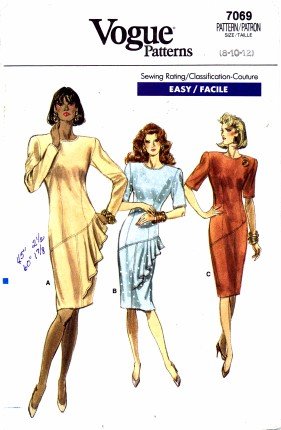 Vogue 7069 Sewing Pattern Misses Semi-Fitted Flounced Dress Size 8 - 12 - Bust 31 1/2 - 34