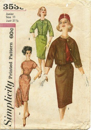Vintage 1960's Simplicity 3535 Sewing Pattern Junior Misses Dress & Jacket Size 11 - Bust 31 1/2