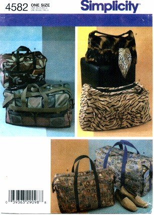 Simplicity 4582 Crafts Sewing Pattern Tote Bags