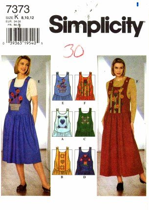 Simplicity 7373 Sewing Pattern Misses Shoulder Buttoned Jumper Size 8 - 12