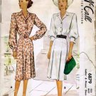 Vintage 1940's McCall's 6879 Sewing Pattern Misses Shirtwaist Dress Size 14