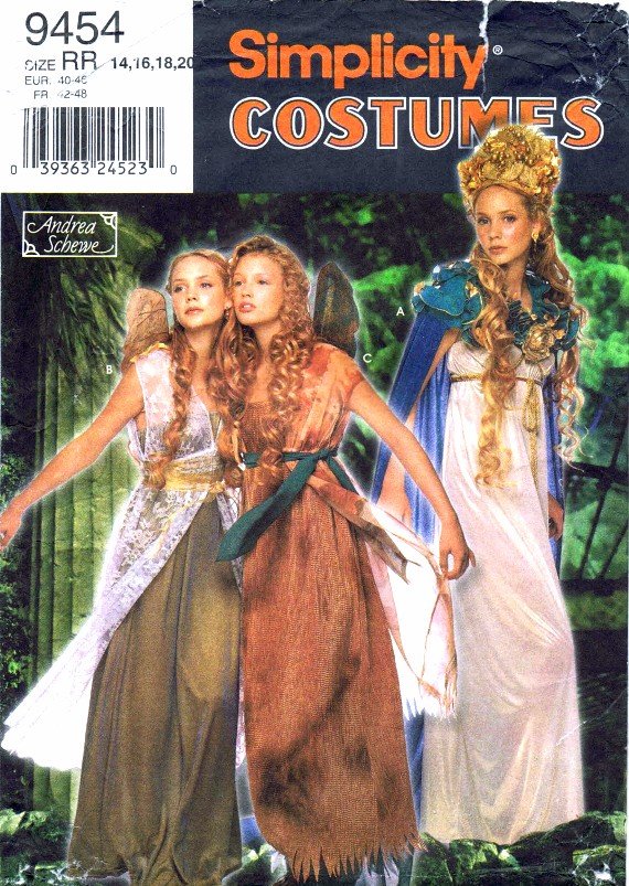 Simplicity 9454 Sewing Pattern Womens Fairy Costumes Size 14 - 16 - 18 - 20
