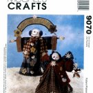McCall's 9070 Crafts Sewing Pattern Wintery Welcome Snowman Snow People Dolls