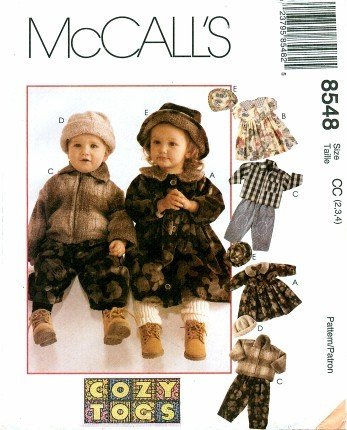 McCall's 8548 Sewing Pattern Toddlers Jacket Dress Pants Cap Hat Size 2 - 3 - 4