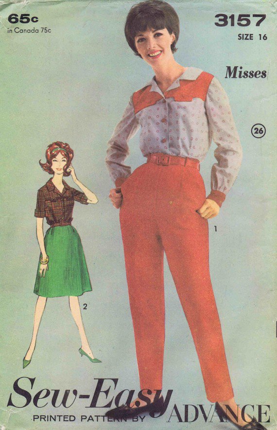 Advance 3157 Vintage Sewing Pattern Womens Sports Separates Size 16 Bust 36