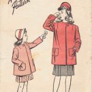 Advance 4149 Vintage Sewing Pattern Girls Coat Size 8