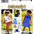 Simplicity 7150 Sewing Pattern Girls Dress Top Capri Pants Shorts Bag Size 5 - 6 - 6X