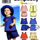 Simplicity 7239 Sewing Pattern Babies Tops Panties Hat Size XXS - L