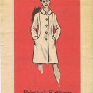 1970's Mail Order 4705 Vintage Sewing Pattern Womens Lined Coat Half Size 22 1/2 Bust 45