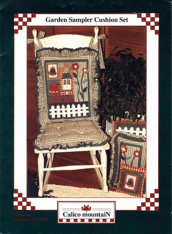 1990's Calico Mountain Garden Sampler Cushion Set Sewing Pattern