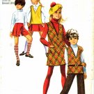 1960's Simplicity 8481 Girls Jumper Tunic Bell Bottom Pants Mini Pantskirt Sewing Pattern Size 10