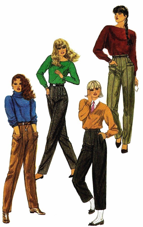 1980s Simplicity 6544 Misses Tapered Pants Vintage Sewing Pattern Size 6