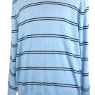 Nautica Mens Sweater V-Neck Striped Knit Light Blue Heather XXL NEW $69.50