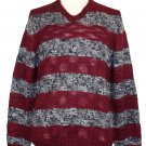 Kenneth Cole Reaction Mens Sweater Wool V-Neck Elbow Patches Burgundy L NEW $80