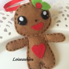 christmas tree felt gingerman cookie drop ornament