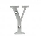 3" Bolton Polished Metal Letter in Satin Nickel Finish Metal Letter Y
