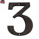 4" House Address Number Letter Sign Metal Modern Door Brass Plaque Number # 3