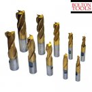 10% OFF 10 PCS END MILL SET, TIN COATED WITH HSS M42 MATERIAL - END MILLS SETS
