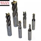 *NEW BOLTON TOOLS 6 PCS END MILL SET, TIN COATED WITH HSS-COBALT M42 MATERIAL