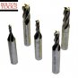 *NEW BOLTON TOOLS 5 PCS END MILL SET, TIN COATED WITH HSS-COBALT M42 MATERIAL