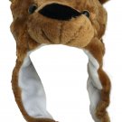 Plush Short Brown Bear Faux Fur Animal Critter Hat Cap