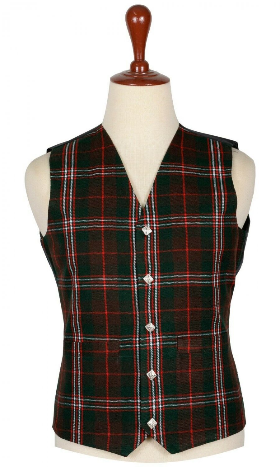 Hunting Scott Tartan-Men's Traditional Style 5 Button Scottish Plaid Vest