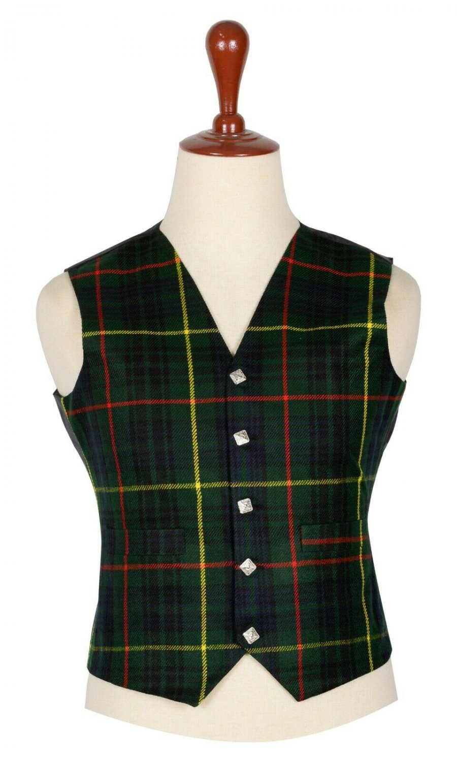 38 Inches Chest New Handmade Traditional Scottish 5 Buttons Tartan Waistcoat Hunting Stewart